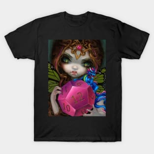 8 Sided Die Gamer Girl Fairy Dragon T-Shirt